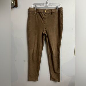 Chico's faux suede pants straight leg office professional business casual‎